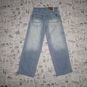 12-Vintage Y2K south pole faded 00 red tab youth baggy pants